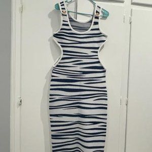 Blue and White Bodycom material midi